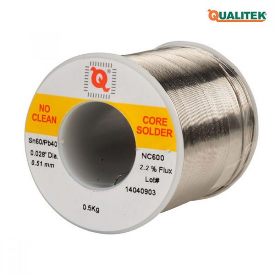 Qualitek NC600 Serisi Kurşunlu Tel Lehim 0.51 mm Qualitek NC600 Serisi Kurşunlu Tel Lehim 0.51 mm